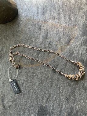 JW Designs stering silver Disc Cluster Necklace